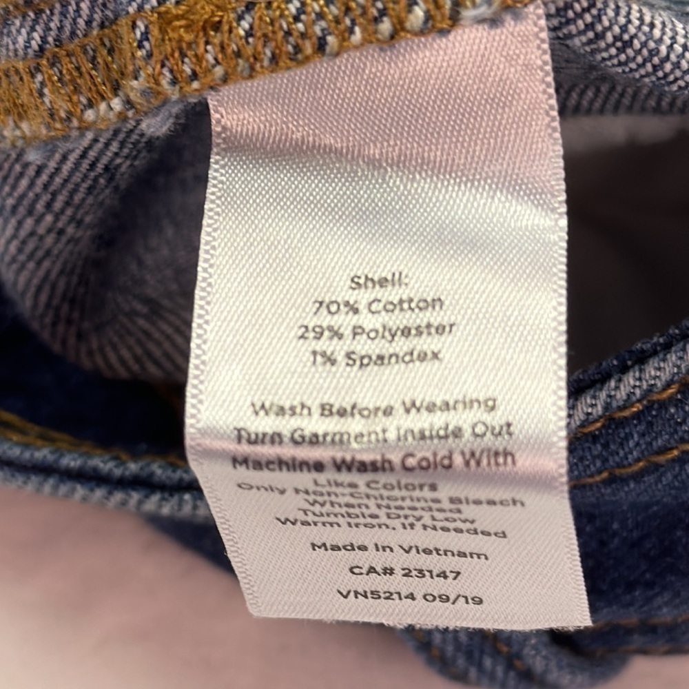 Talbots Flawless High-Waist Wise Crop Denim Patch Front Pocket Crop Jean Size 12 - Picture 10 of 11